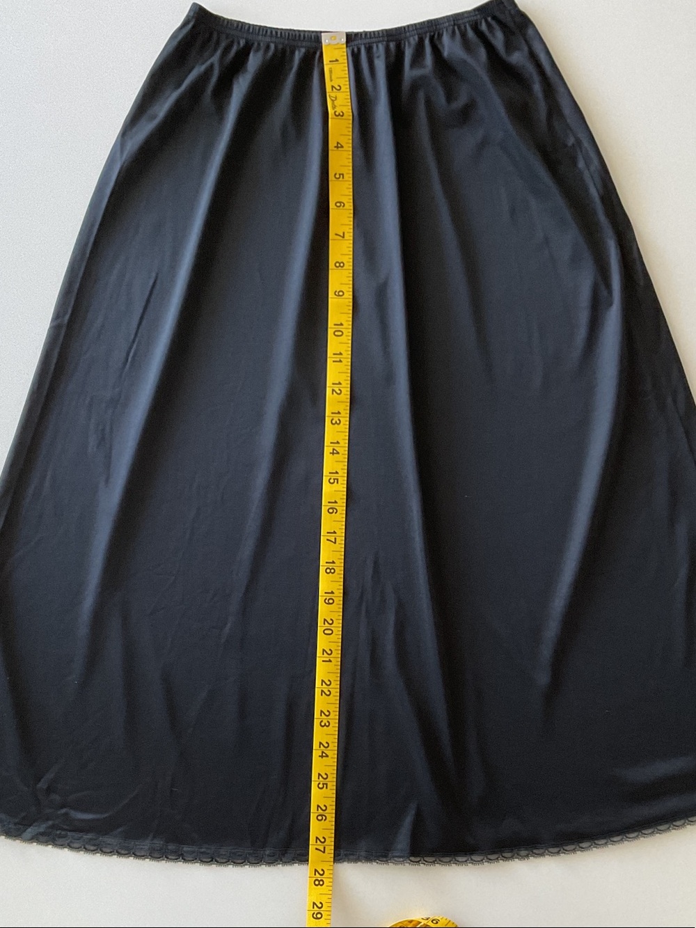 Black Half Slip for Women - Smooth Lining Chemise Slip XS - S (FLAW) - Picture 4 of 7